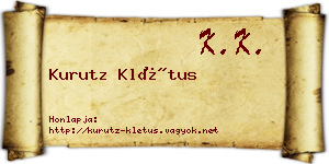 Kurutz Klétus névjegykártya